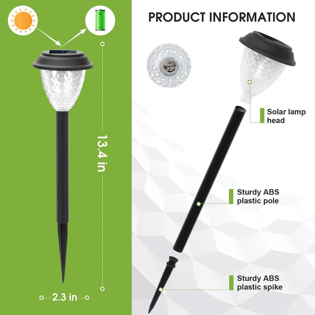 Alt view image 3 of 7 - GOODFOEVER Solar Pathway Lights Outdoor, 10 Pack Solar Lights Outdoor Waterproof for Outside, Garden Decor for Yard, Patio, Landscape, Planter, Walkway, Driveway