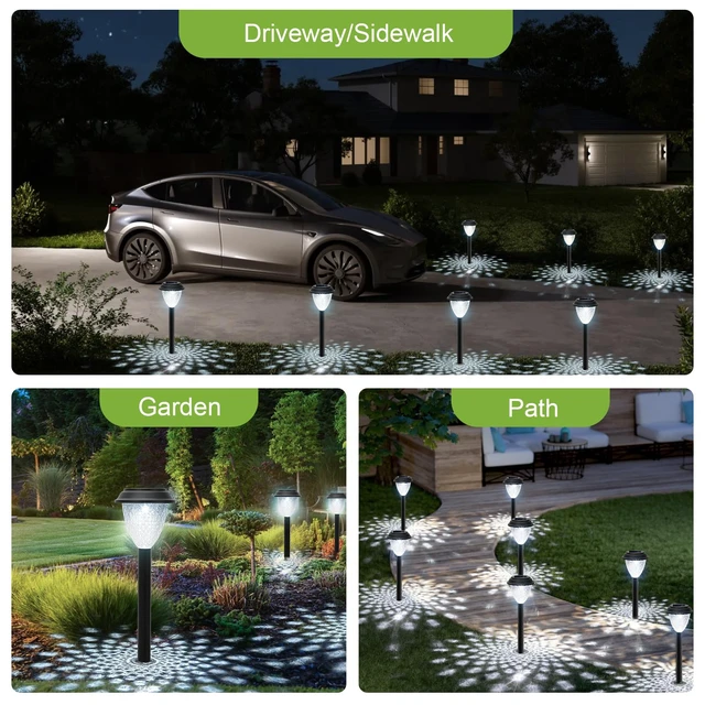 Alt view image 6 of 7 - GOODFOEVER Solar Pathway Lights Outdoor, 10 Pack Solar Lights Outdoor Waterproof for Outside, Garden Decor for Yard, Patio, Landscape, Planter, Walkway, Driveway