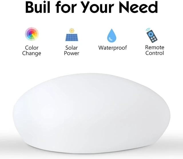 Alt view image 7 of 7 - Blibly Solar Garden Lights Outdoor Glow Cobblestone Shape Lamp Garden Decor Light-White & RGB Light Waterproof Landscape Night Lights for Lawn/Patio/Path 1pc