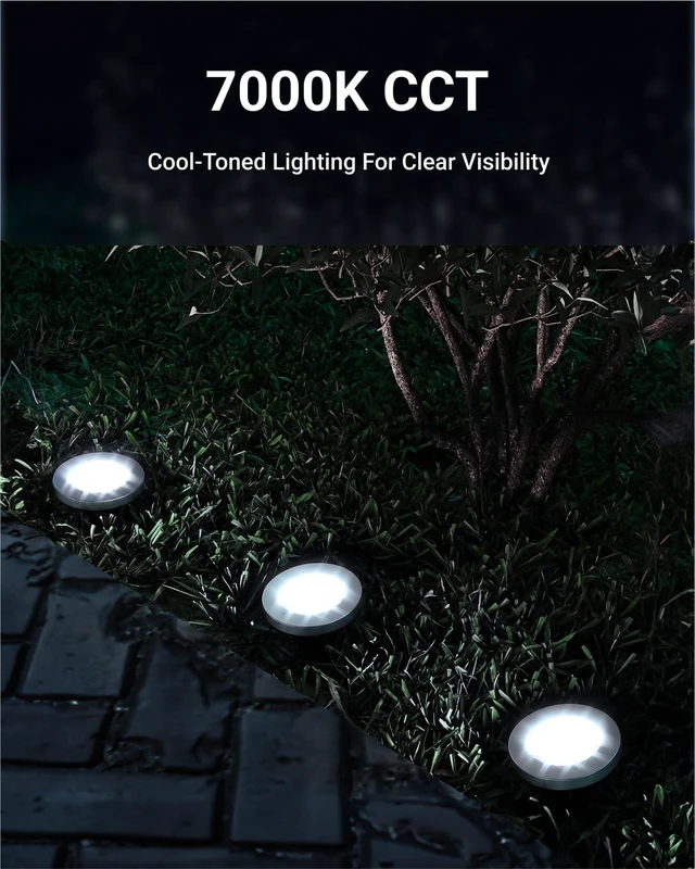 Alt view image 7 of 7 - Sunco 12 Pack Outdoor Solar Pathway Lights, Dusk to Dawn, 7000K | Waterproof LED Landscape Stake Lights for Gardens, Yards, Patios and Decks, with Cross-Spike Ground Mount