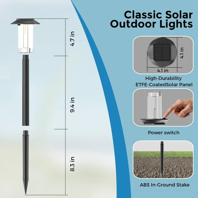 Alt view image 7 of 7 - Likesky Solar Lights Outdoor 12 Pack,Solar Pathway Lights Waterproof | Bright Solar Garden Lights,Plastic Shatterproof Casing,Landscape Lighting for lawn Patio Walkway Yard Driveway,Auto On/Off