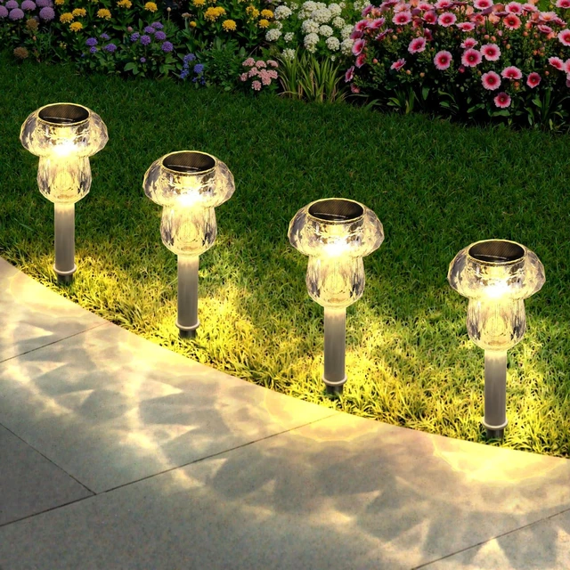 Main image of Mancra Solar Pathway Lights Outdoor, Mushroom Solar Lights Outdoor Waterproof Dusk to Dawn Solar Garden Lights for Yard Walkway Garden Decor