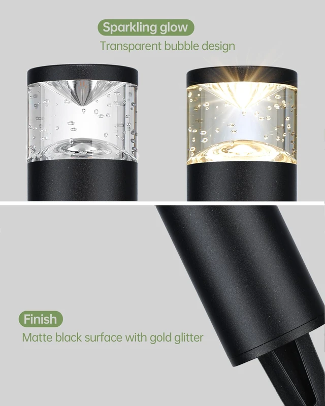 Alt view image 6 of 7 - 4Pack Low Voltage Bollard Landscape Lights, 12V Aluminum Path light | 5W 3000K Warm White Electric Outdoor Garden Light, 50000H Waterproof Bubble Lights, Wired LED Lawn Walkway Light, ETL Listed