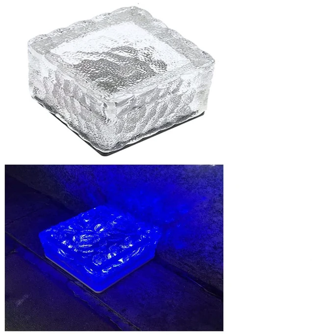Main image of NEWOTE Outdoor Ice Cube Bricks Rocks Lights Solar Powered LED In Ground Pathways Patio Yard Garden Glow Lights Decor