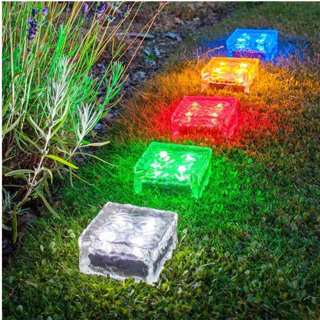 Alt view image 2 of 4 - NEWOTE Outdoor Ice Cube Bricks Rocks Lights Solar Powered LED In Ground Pathways Patio Yard Garden Glow Lights Decor