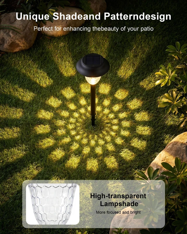 Alt view image 3 of 7 - DELITOR 8 Pack Solar Pathway Lights Outdoor,LED Warm White | IP65 Waterproof, Auto On/Off, Long-Lasting Solar Lights Outdoor for Yard, Path, Walkway, Garden, Outside Landscape Lighting