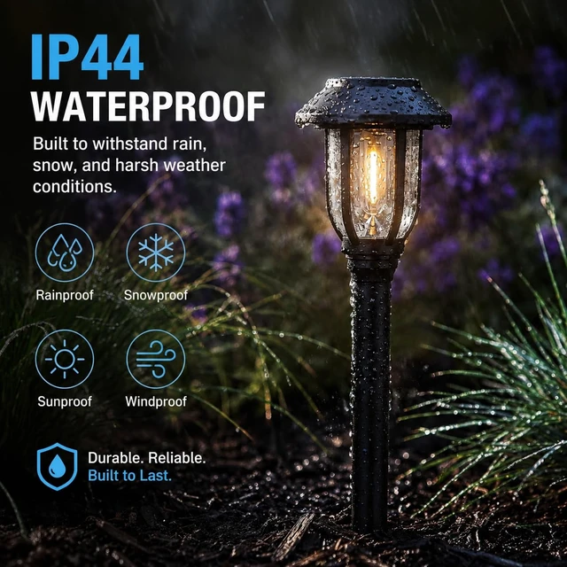 Alt view image 5 of 7 - DOESLAG Solar Lights Outdoor 12 Pack, Solar Pathway Lights Warm White, Waterproof Auto On/Off Solar Powered Garden Lights for Yard Landscape, Walkway, Path, Driveway Decor