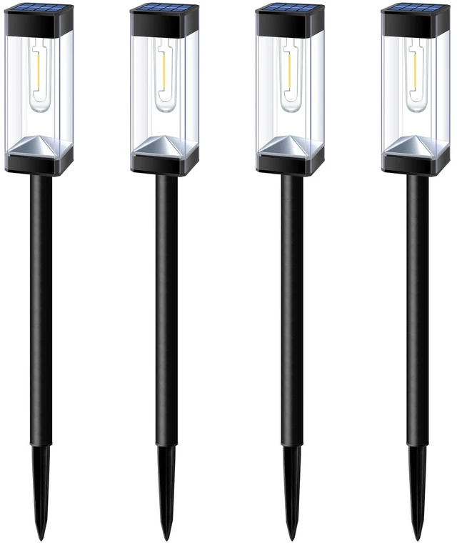 Alt view image 7 of 7 - Gorrzai Solar Pathway Lights Outdoor Waterproof Landscape Lighting 4 Pack | Solar Lights Outdoor for Yard Driveway Garden Walkway Lawn Path Decor, Auto On/Off, LED Bright Tungsten Filament Bulb