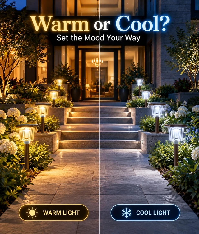 Alt view image 2 of 7 - ALFIOT Solar Lights Outdoor, 8 Pack, Switchable Warm & Cool White, IP65 | For garden paths, solar garden lights offer warm/cool white switching on each light and 1228 h runtime after a full charge