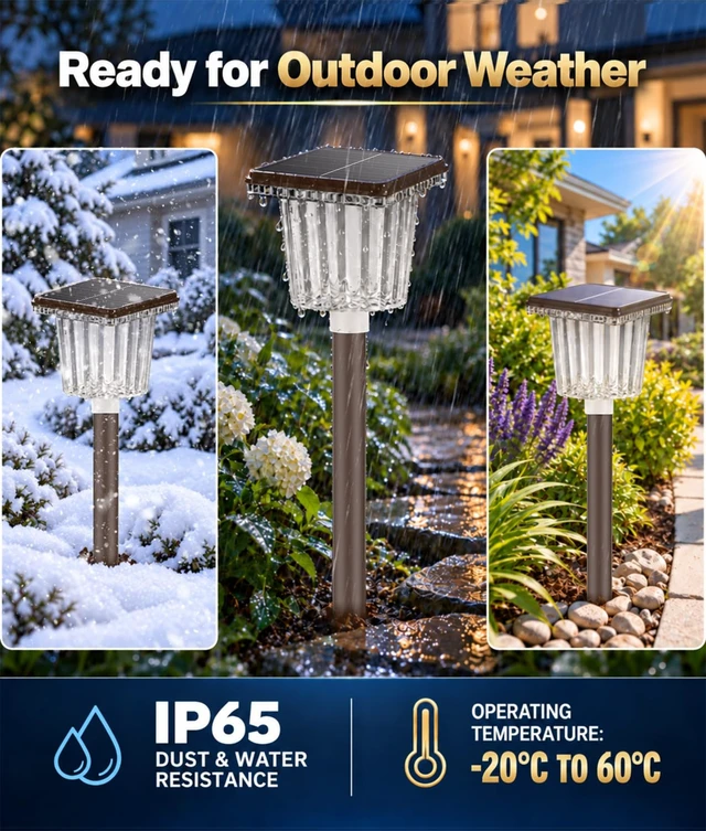 Alt view image 6 of 7 - ALFIOT Solar Lights Outdoor, 8 Pack, Switchable Warm & Cool White, IP65 | For garden paths, solar garden lights offer warm/cool white switching on each light and 1228 h runtime after a full charge