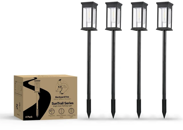Main image of Solar Lights Outdoor Garden Lights Solar Pathway Lights, Waterproof 3000K | solar charging, auto dusk-to-dawn shatterproof high-capacity batterydust & water protectionQuick installation
