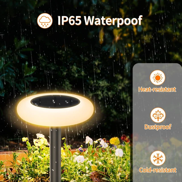 Alt view image 4 of 7 - Lightonight Solar Path Lights 6 Pack Waterproof, Color Changing | Remote Control Dusk to Dawn Outdoor Landscape Lighting, RGB Colored Solar Lights Outdoor for Garden, Patio, Walkway and Yard