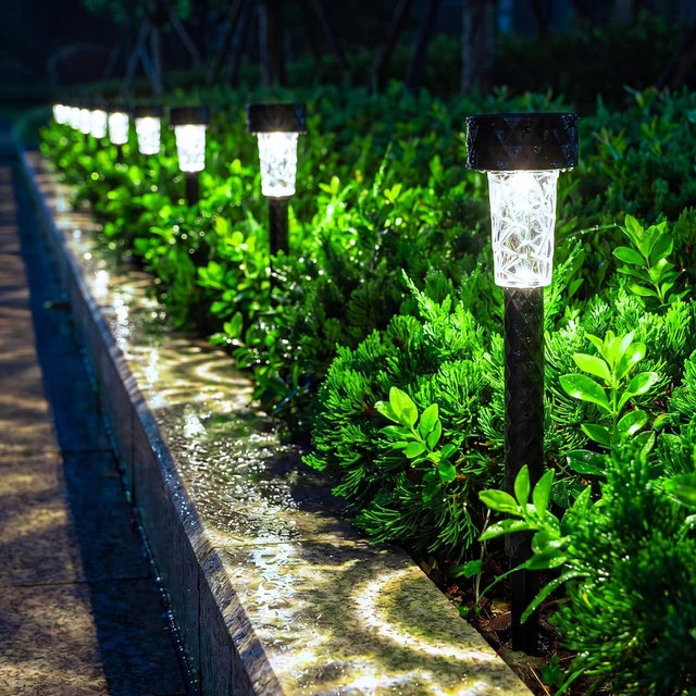 Main image of Ropoloogy 50 Pack Solar Pathway Lights Outdoor, 6500k Cool White Waterproof Solar Lights for Garden, Walkway, Yard, Driveway, Patio and Landscape Lighting