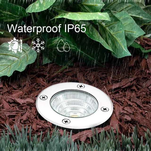 Alt view image 4 of 7 - Well Lights Landscape Lighting, Low Voltage Outdoor In Ground Landscape Lights, 5W 12V-24V Waterproof Warm White 3000K Deck Light for Garden, Pathway, Driveway, 8-Pack(Wire Connectors Included)