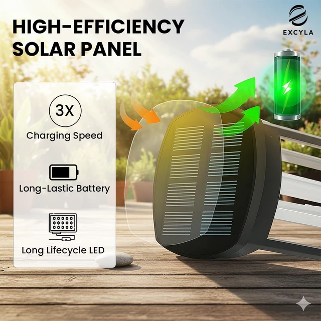 Alt view image 6 of 7 - EXCYLA - Solar Pathway Lights| Outdoor Garden Lights | Waterproof & Weather-Resistant | Energy-Efficient with High Transparency Glass | Durable & Elegant Design| High Impact Resistance| Pack of 8