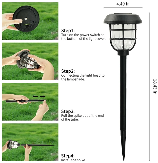 Alt view image 5 of 7 - Sorapwod Solar Pathway Lights Outdoor 8 Pack, Dusk to Dawn, IP65 Waterproof | Long-Lasting Battery (1000mAh), Bright LED, Stake Lights, Auto On Off, Up to 12H Lighting for Walkway, Yard & Garden Decor