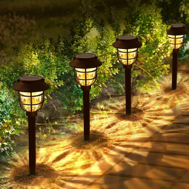 Main image of Springwind 10 Pack Solar Lights Outdoor Waterproof Garden Pathway Lights | Bright Warm LED Light, Outdoor Decoration, Garden Decor for Yard, Patio, Landscape, Walkway, Driveway, Flower Bed, Planter