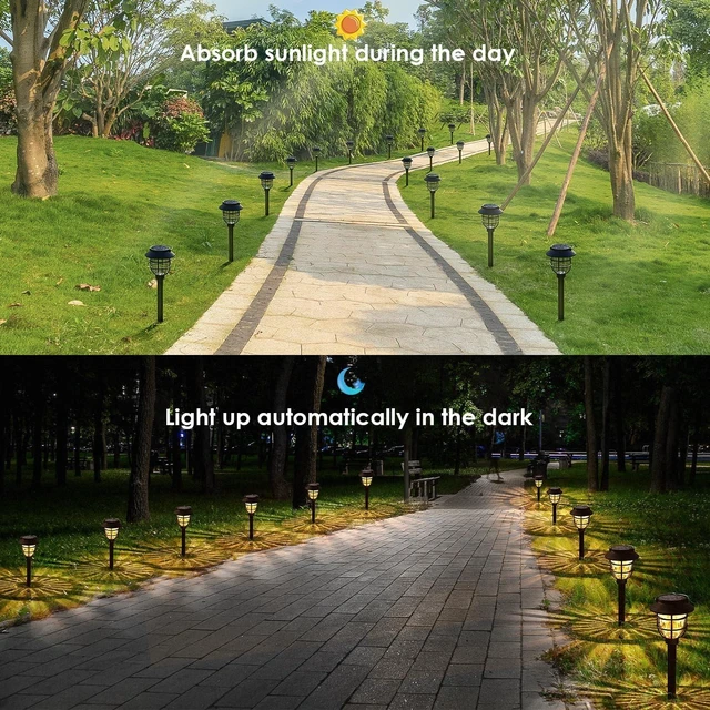 Alt view image 3 of 7 - Springwind 10 Pack Solar Lights Outdoor Waterproof Garden Pathway Lights | Bright Warm LED Light, Outdoor Decoration, Garden Decor for Yard, Patio, Landscape, Walkway, Driveway, Flower Bed, Planter