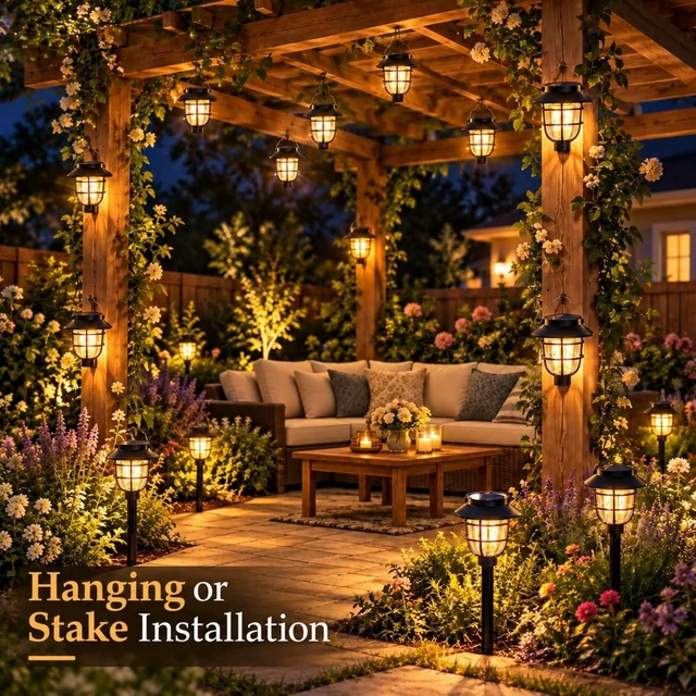 Alt view image 4 of 7 - Springwind 10 Pack Solar Lights Outdoor Waterproof Garden Pathway Lights | Bright Warm LED Light, Outdoor Decoration, Garden Decor for Yard, Patio, Landscape, Walkway, Driveway, Flower Bed, Planter
