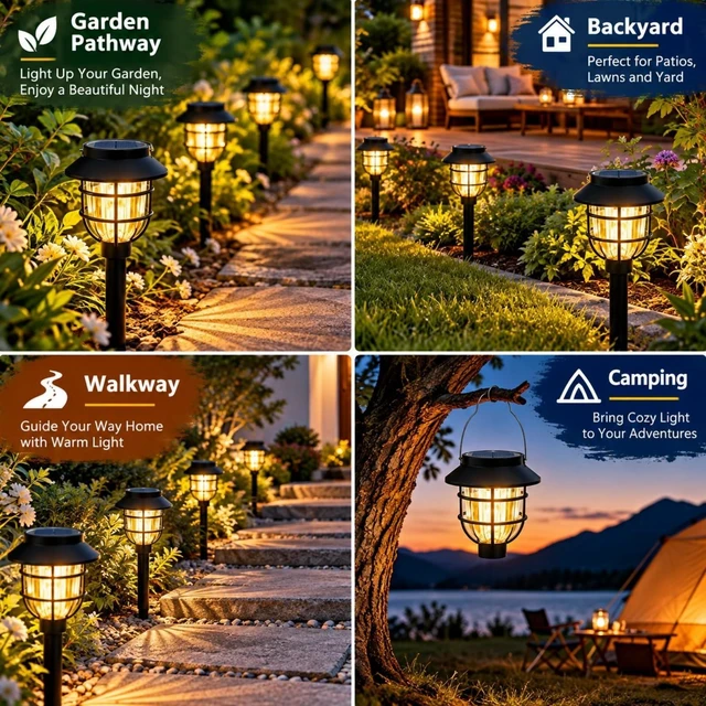 Alt view image 7 of 7 - Springwind 10 Pack Solar Lights Outdoor Waterproof Garden Pathway Lights | Bright Warm LED Light, Outdoor Decoration, Garden Decor for Yard, Patio, Landscape, Walkway, Driveway, Flower Bed, Planter