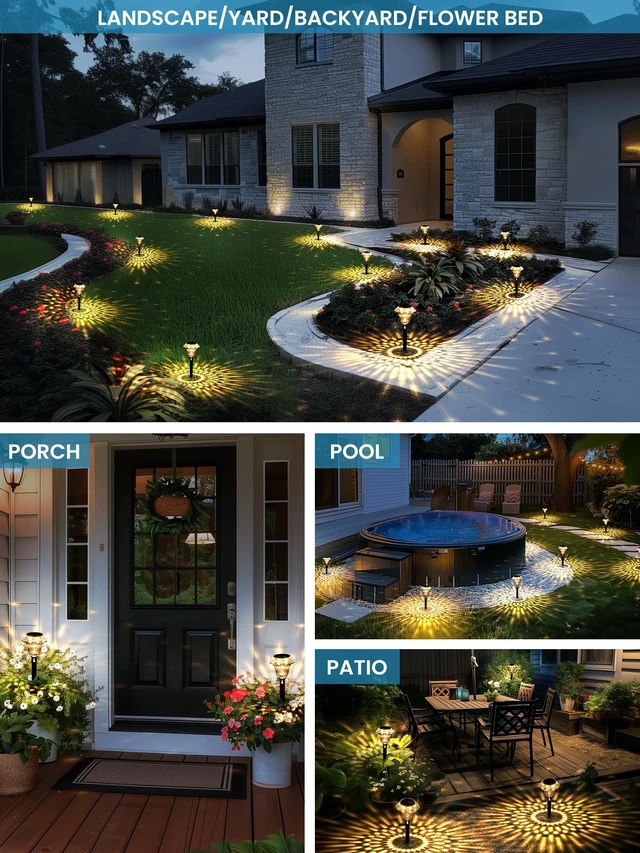 Alt view image 2 of 7 - SOLPEX Solar Pathway Lights, Waterproof Fall Garden Decor 8 Pack Warm White | 3000K LED Outdoor Solar Lights for Garden Path, Auto On/Off Solar Powered Yard Lights for Walkway