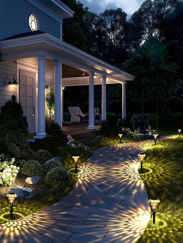 Alt view image 3 of 7 - SOLPEX Solar Pathway Lights, Waterproof Fall Garden Decor 8 Pack Warm White | 3000K LED Outdoor Solar Lights for Garden Path, Auto On/Off Solar Powered Yard Lights for Walkway