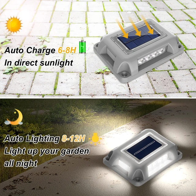 Alt view image 3 of 7 - T-SUN Solar Driveway Lights, Solar Pathway Lights Outdoor, 12 Pack | LED Ground Driveway Light 6000K Cold White Solar Deck Lights for Path Garden Sidewalk Stair Ground Pathway