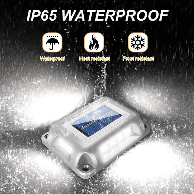 Alt view image 6 of 7 - T-SUN Solar Driveway Lights, Solar Pathway Lights Outdoor, 12 Pack | LED Ground Driveway Light 6000K Cold White Solar Deck Lights for Path Garden Sidewalk Stair Ground Pathway
