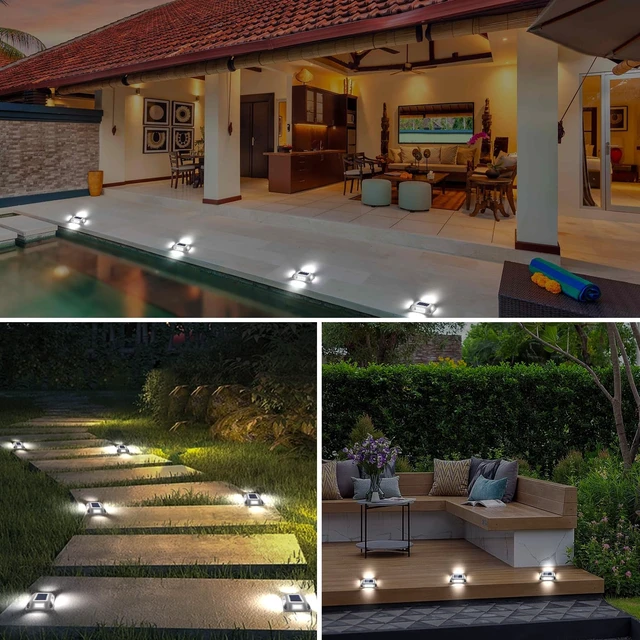 Alt view image 7 of 7 - T-SUN Solar Driveway Lights, Solar Pathway Lights Outdoor, 12 Pack | LED Ground Driveway Light 6000K Cold White Solar Deck Lights for Path Garden Sidewalk Stair Ground Pathway