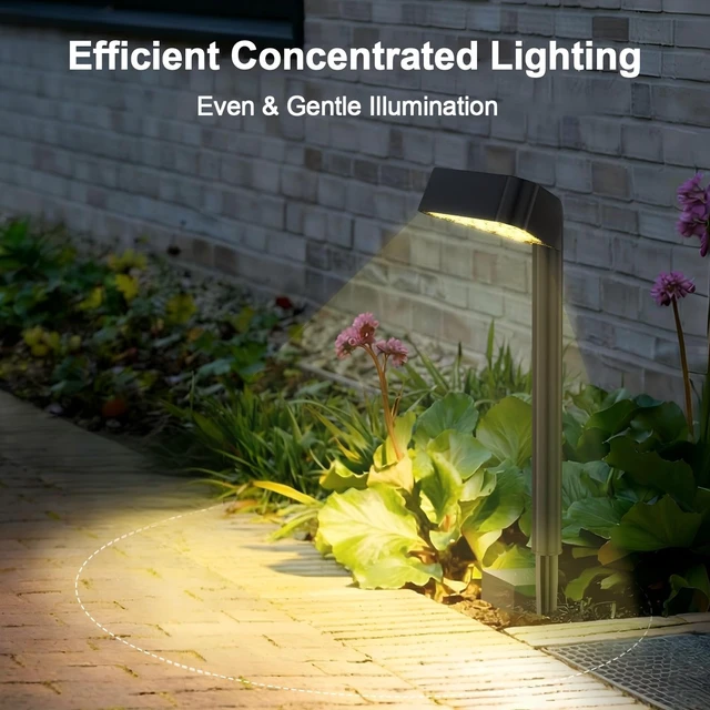 Alt view image 3 of 7 - Solar Pathway Lights Outdoor 8 Pack 15 LED Brighter Path Lights Up to 12Hrs | Waterproof, For Modern Landscape Lights for Backyard Garden Walkway Driveway Patio Lawn Decor