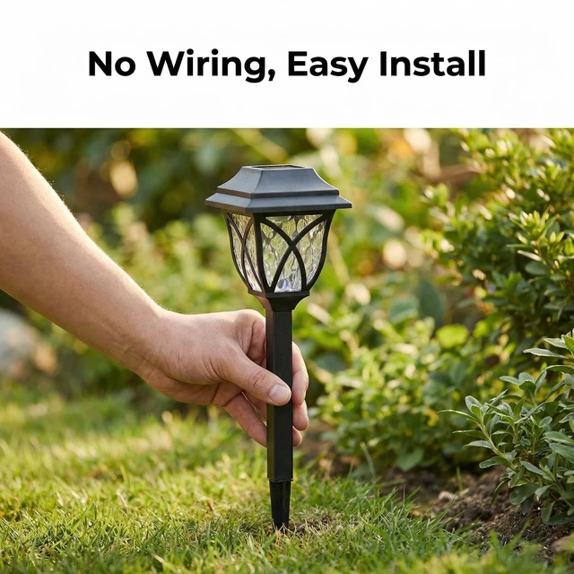 Alt view image 6 of 7 - dojune Solar Pathway Lights, White, Outdoor Lights for Patio Yard Garden | Colorful for Lawn and Walkway 6pieces/Pack (White), Waterproof LED Garden Stake Lanterns
