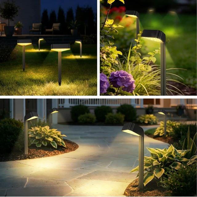 Alt view image 7 of 7 - Solar Pathway Lights Outdoor 8 Pack 15 LED Brighter Path Lights Up to 12Hrs | Waterproof, For Modern Landscape Lights for Backyard Garden Walkway Driveway Patio Lawn Decor