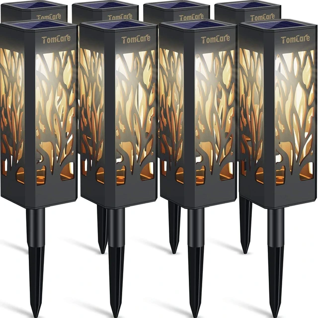 Main image of TomCare Solar Lights Outdoor Bright Solar Pathway Lights, 8 Pack | Bigger Size, Charges in 6-8 Hours, 10-12-Hour Runtime, IP65 Waterproof, Auto On/Off for Landscape, Yard, Garden, Walkway