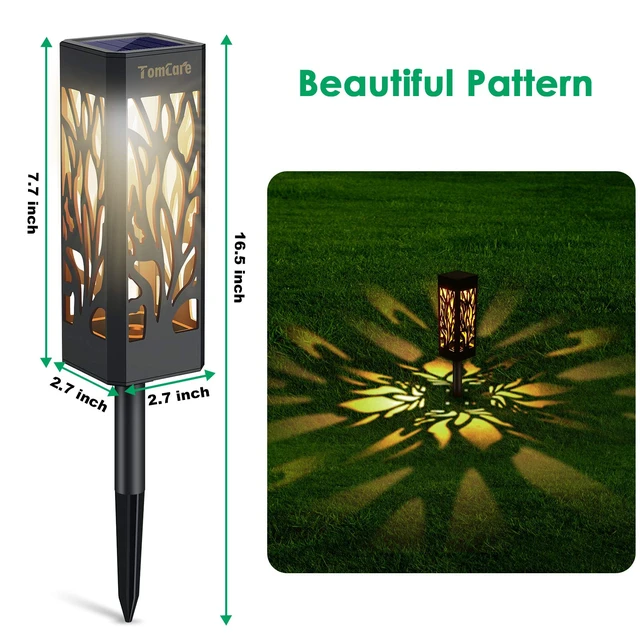Alt view image 3 of 7 - TomCare Solar Lights Outdoor Bright Solar Pathway Lights, 8 Pack | Bigger Size, Charges in 6-8 Hours, 10-12-Hour Runtime, IP65 Waterproof, Auto On/Off for Landscape, Yard, Garden, Walkway