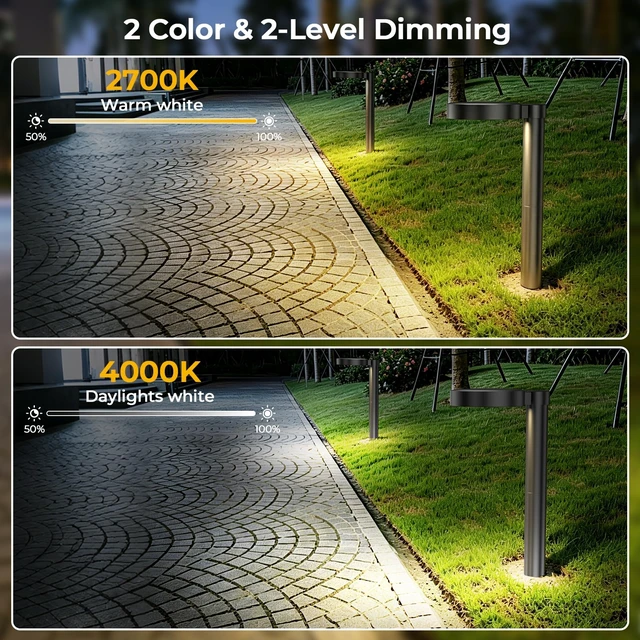 Alt view image 2 of 7 - Soiarllt Solar Pathway Lights Outdoor, 4 Pack Solar Walkway Lights with Brightness Adjustable, 2 Color Modes Waterproof Outdoor Solar Light for Garden Yard Driveway Landscape Patio Lawn