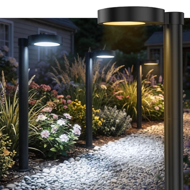 Main image of Soiarllt Solar Pathway Lights Outdoor, 4 Pack Solar Walkway Lights with Brightness Adjustable, 2 Color Modes Waterproof Outdoor Solar Light for Garden Yard Driveway Landscape Patio Lawn