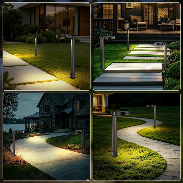 Alt view image 5 of 7 - Soiarllt Solar Pathway Lights Outdoor, 4 Pack Solar Walkway Lights with Brightness Adjustable, 2 Color Modes Waterproof Outdoor Solar Light for Garden Yard Driveway Landscape Patio Lawn