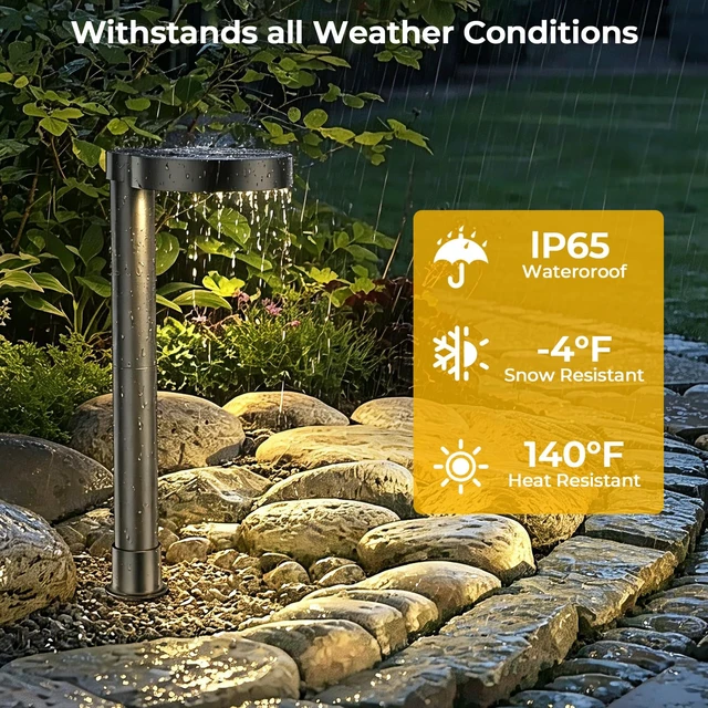 Alt view image 6 of 7 - Soiarllt Solar Pathway Lights Outdoor, 4 Pack Solar Walkway Lights with Brightness Adjustable, 2 Color Modes Waterproof Outdoor Solar Light for Garden Yard Driveway Landscape Patio Lawn