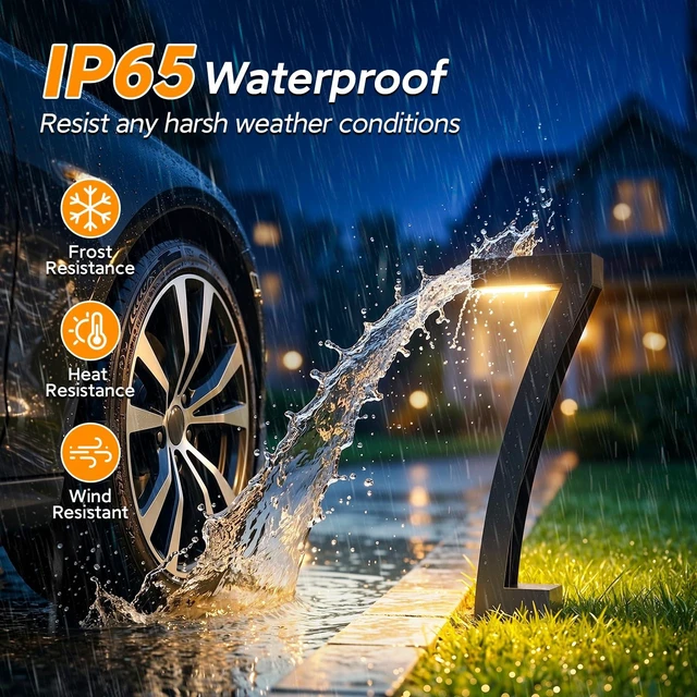 Alt view image 5 of 7 - BUCASA Solar Lights Outdoor Pathway Lights, 6 Pack Upgraded Bright LED Outdoor Solar Light for Outside, IP65 Waterproof Solar Garden Light for Yard, Driveway, Walkway, Landscape, Patio Decor