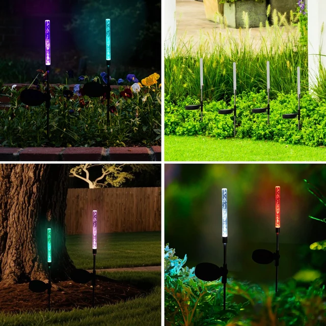 Alt view image 5 of 6 - CBAXEAXM 2PCS Solar Bubble Stake Lights Outdoor | Color Changing LED Bubble Pathway Light with Stake Easy Install for Garden Yard, Patio, Walkway, Landscape Decor