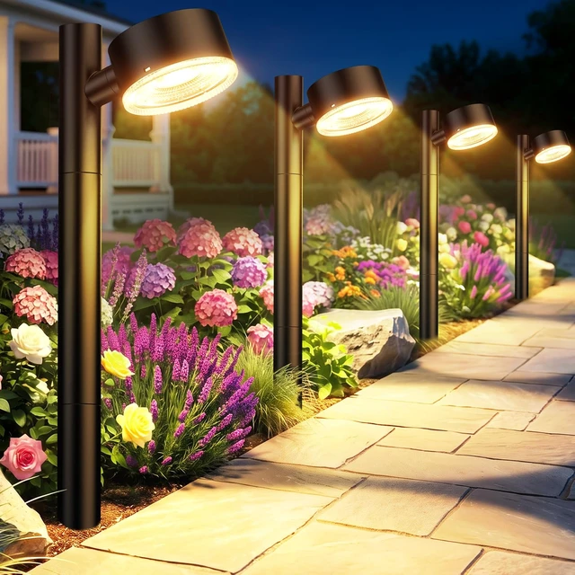 Main image of ELECLINK 8 Pack Solar Pathway Lights Outdoor | Adjustable Solar Garden Lights with Bigger LED Lens, Auto On/Off Outdoor Solar Lights for Garden Yard Lawn Walkway