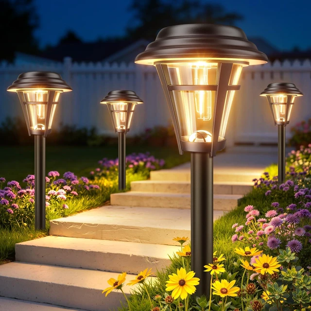 Main image of LETMY Solar Pathway Lights Outdoor, 10 Pack Solar Lights Outdoor Waterproof, Auto On/Off Solar Powered Garden Landscape Path Lights, Outdoor Solar Lights for Yard Lawn Patio Walkway Driveway