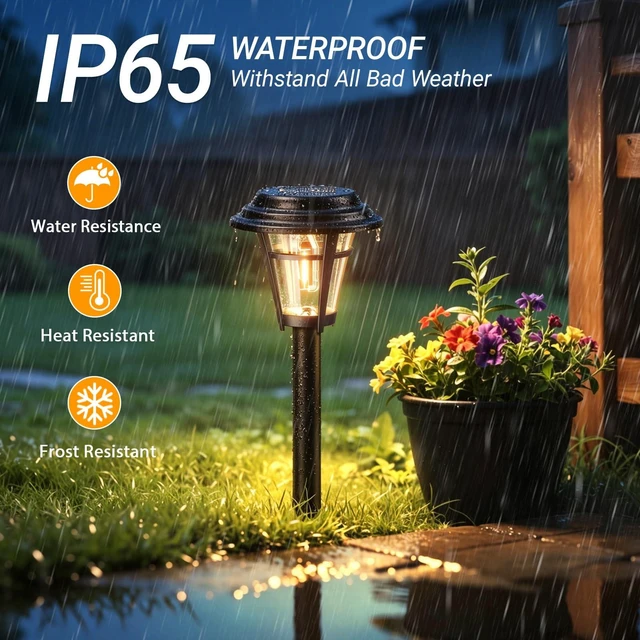 Alt view image 6 of 7 - LETMY Solar Pathway Lights Outdoor, 10 Pack Solar Lights Outdoor Waterproof, Auto On/Off Solar Powered Garden Landscape Path Lights, Outdoor Solar Lights for Yard Lawn Patio Walkway Driveway