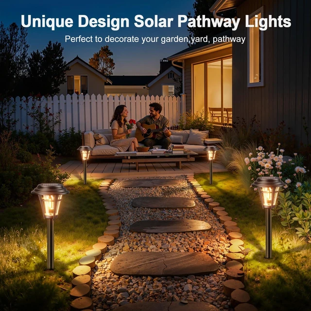 Alt view image 7 of 7 - LETMY Solar Pathway Lights Outdoor, 10 Pack Solar Lights Outdoor Waterproof, Auto On/Off Solar Powered Garden Landscape Path Lights, Outdoor Solar Lights for Yard Lawn Patio Walkway Driveway