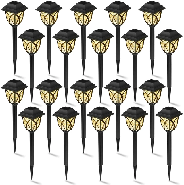 Main image of Hortsun 20 Pack Solar Pathway Lights Outdoor Landscape Waterproof Garden LED Lights for Yard Patio Lawn Pathway House Shape Decorative Warm White(Modern)