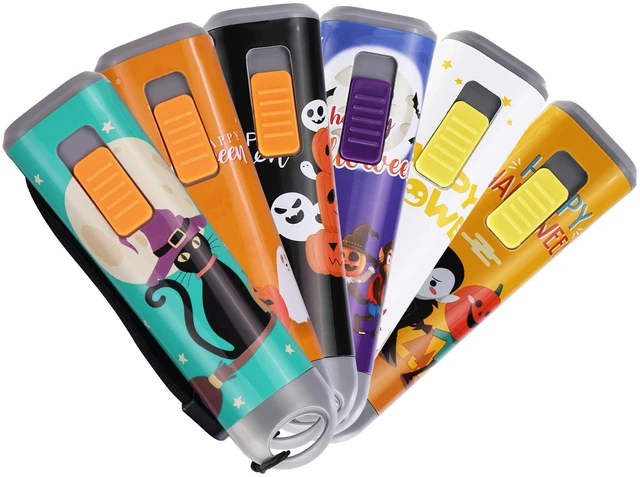 Main image of EverBrite 6-Pack LED Flashlights, Halloween Gifts, Small Pocket Flashlights | Halloween Flash Light with Lanyard, Handheld Flashlight for Camping,18 AAA Batteries Included