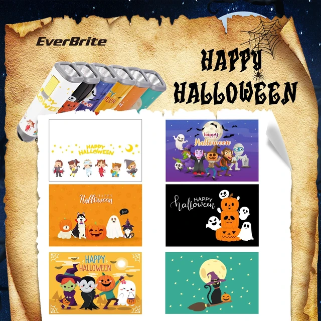Alt view image 2 of 7 - EverBrite 6-Pack LED Flashlights, Halloween Gifts, Small Pocket Flashlights | Halloween Flash Light with Lanyard, Handheld Flashlight for Camping,18 AAA Batteries Included