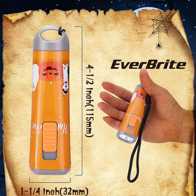 Alt view image 7 of 7 - EverBrite 6-Pack LED Flashlights, Halloween Gifts, Small Pocket Flashlights | Halloween Flash Light with Lanyard, Handheld Flashlight for Camping,18 AAA Batteries Included
