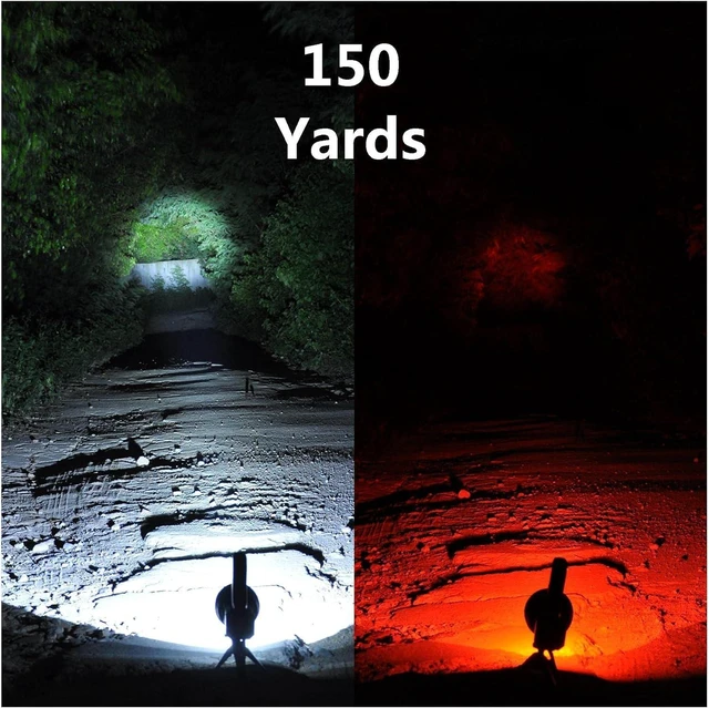 Alt view image 4 of 5 - BIGSUN Q953 Rechargeable Spotlight 2000,000 High Lumen LED Flashlightv with COB Flood Light, Super Power 10,000 mAh Battery, 20H Run for Working, Hunting,Type-C Input, Red Lens and Tripod Included