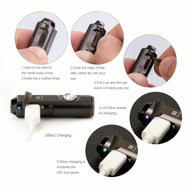 Alt view image 5 of 7 - RovyVon A3 Gen 4 Mini Keychain Flashlight Super Bright 650 Lumens | USB C Rechargeable EDC Flashlight, 5 Brightness Levels, Compact and Portable Small Light for Daily Carry, Camping, Emergency